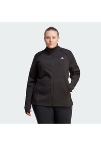 Adidas - Kurtka Training (Plus Size). Kolekcja: plus size. Kolor: czarny. Materiał: materiał