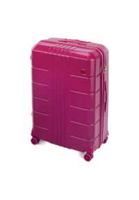 Wittchen - Duża walizka z polikarbonu żłobiona. Kolor: różowy. Materiał: poliester, guma #4