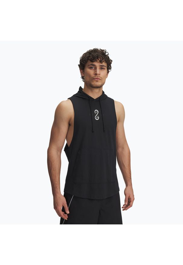 Bluza męska Under Armour Project Rock Snake SL. Typ kołnierza: polo. Kolor: czarny. Styl: rockowy. Sport: fitness