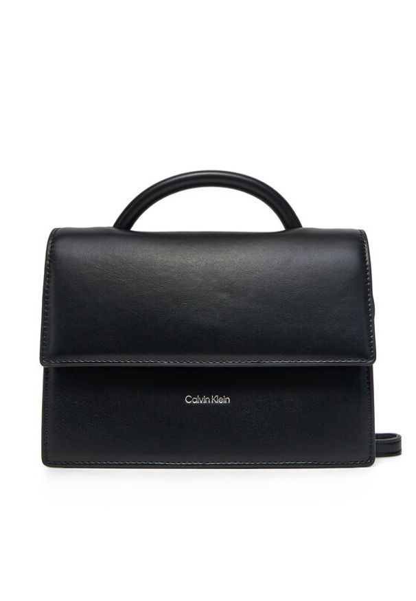 Calvin Klein Torebka Ck Linn Top Handle Crossbody K60K613162 Czarny. Kolor: czarny. Materiał: skórzane