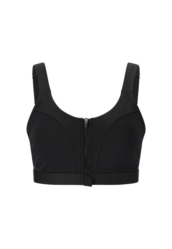 ENDURANCE - Kobiec zamek błyskawiczny biustonosz sportowy Endurance Crystale. Kolor: czarny. Sport: fitness