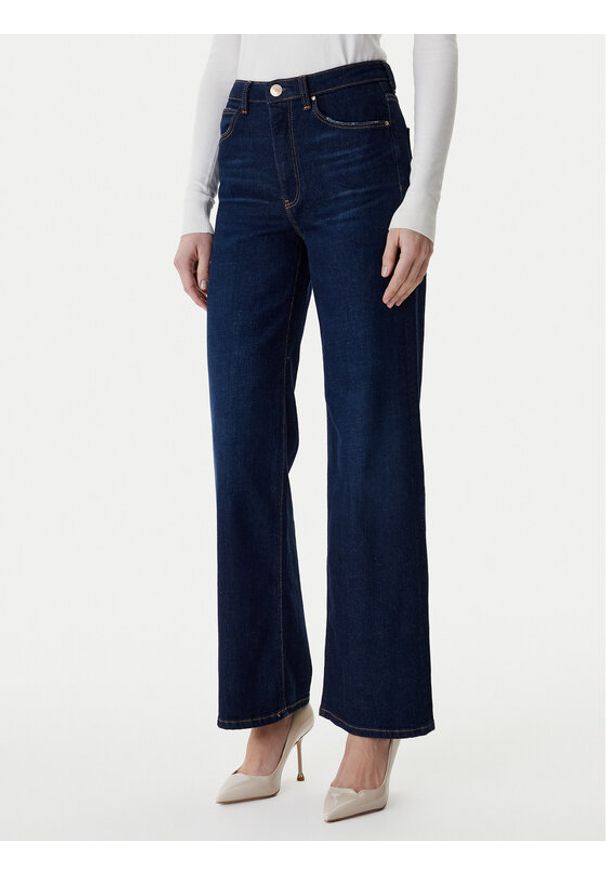 Guess Jeansy W6RA1A D6881 Granatowy Wide Leg. Kolor: niebieski