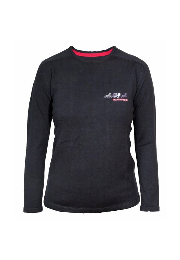 KARLSLUND - Damski sweter z wełny merynosów Karlslund Hekla. Kolor: czarny. Materiał: wełna. Sezon: zima