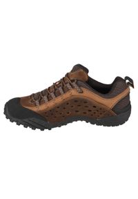 Buty trekkingowe męskie Merrell Intercept. Zapięcie: sznurówki. Kolor: wielokolorowy, brązowy. Materiał: tkanina, materiał, skóra, syntetyk. Szerokość cholewki: normalna