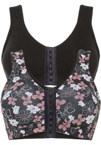 bonprix - Biustonosz z zapięciem z przodu, bez fiszbinów (2 szt.), z bawełny. Kolor: czarny. Materiał: bawełna #1