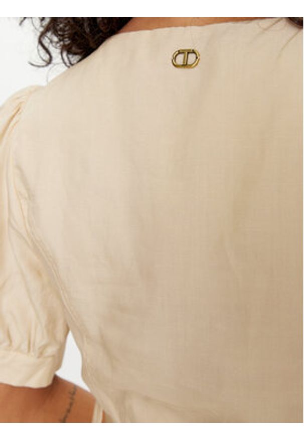 TwinSet - TWINSET Sukienka letnia 241TP2521 Beżowy Regular Fit. Kolor: beżowy. Materiał: lyocell. Sezon: lato