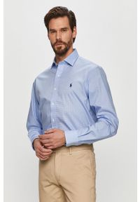 Polo Ralph Lauren - Koszula. Typ kołnierza: polo. Kolor: niebieski. Materiał: tkanina. Długość: długie. Wzór: gładki, aplikacja. Styl: elegancki #1