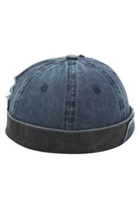 Pako Jeans - Czapka Dokerka, Niebieska, Retro - Vintage Wiosenno-Letnia, z Regulacją Rozmiaru, Bawełniana. Kolor: niebieski. Materiał: bawełna. Sezon: lato, wiosna. Styl: retro, vintage #1