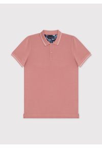 Gładki t-shirt polo P24SF-TX-004-R - Pako Lorente. Okazja: na co dzień. Typ kołnierza: polo. Materiał: bawełna. Wzór: gładki. Styl: casual #3
