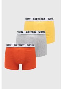 Superdry Bokserki (3-pack) męskie kolor pomarańczowy. Kolor: pomarańczowy. Materiał: bawełna
