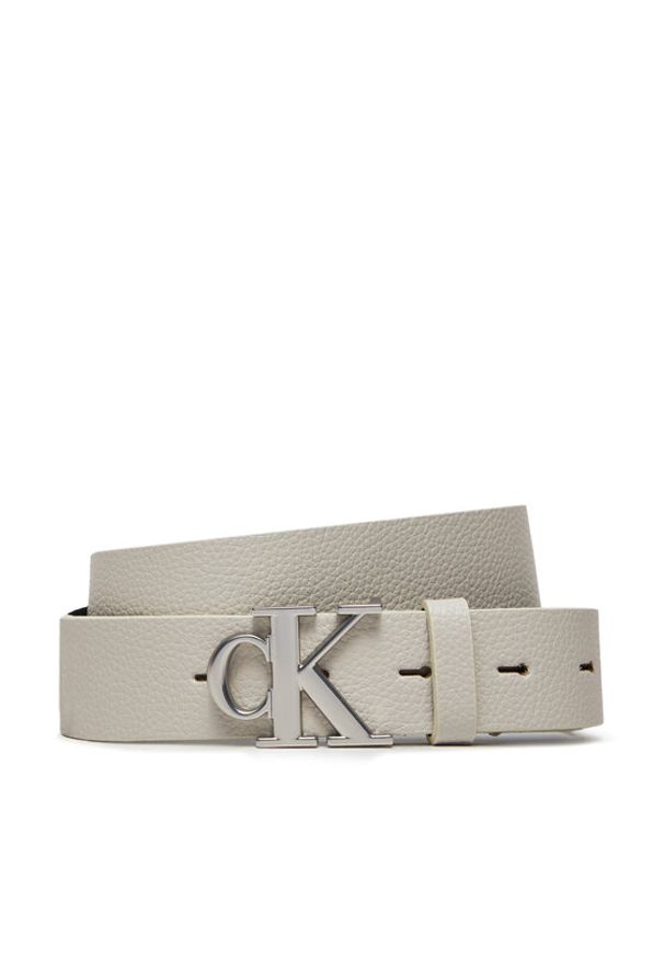 Calvin Klein Pasek Damski Round Mono K60K612377 Beżowy. Kolor: beżowy