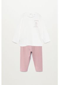 Mango Kids - Piżama dziecięca BUNNYB. Kolor: różowy. Materiał: bawełna, dzianina. Wzór: nadruk #1