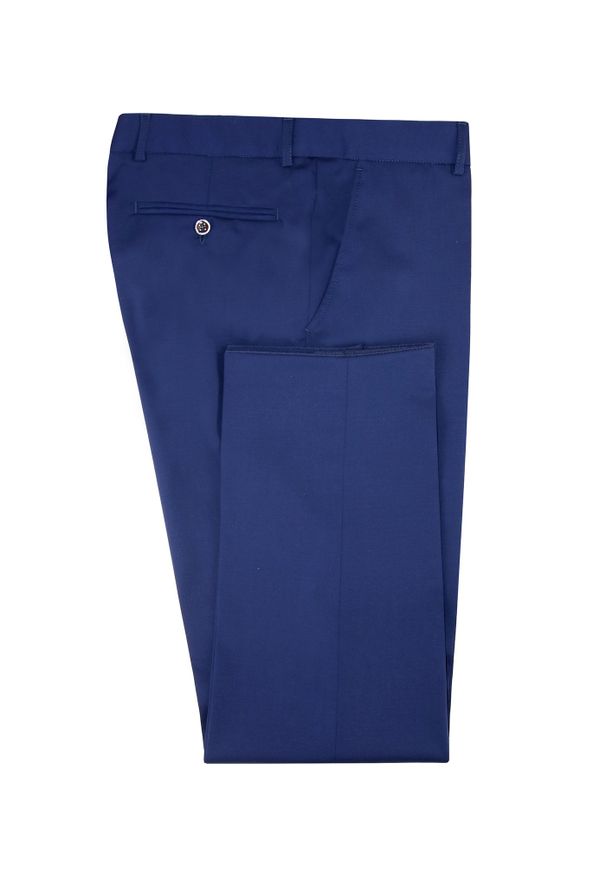 Pako Lorente - Spodnie męskie garniturowe granatowe PLM-6X-075-G. Kolor: niebieski. Materiał: wełna. Wzór: gładki. Styl: elegancki