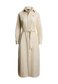 Polo Ralph Lauren Sukienka koszulowa 211A96362002 Beżowy Regular Fit. Typ kołnierza: polo. Kolor: beżowy. Materiał: bawełna. Typ sukienki: koszulowe #5