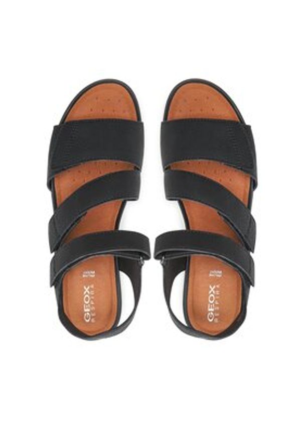 Geox Sandały D Sandal Vega D35R6A000EKC9999 Czarny. Kolor: czarny. Materiał: skóra