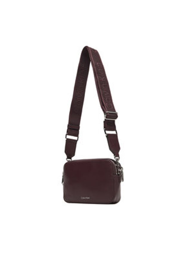 Calvin Klein Torebka LV04F3165G Bordowy. Kolor: czerwony. Materiał: skórzane