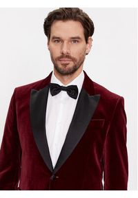 BOSS - Boss Marynarka H-Hutson-Tux-231 50484709 Czerwony Slim Fit. Kolor: czerwony. Materiał: bawełna #6