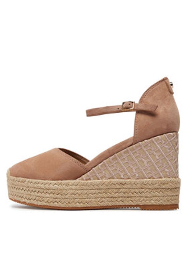 BOSS Espadryle Madeira Wedge Sdcveb 50516717 Brązowy. Kolor: brązowy. Materiał: skóra, zamsz