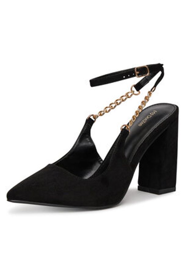 DeeZee Czółenka HT368-1 Czarny. Kolor: czarny. Materiał: materiał