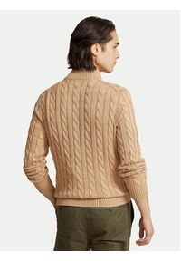 Polo Ralph Lauren Sweter 710810841003 Beżowy Regular Fit. Typ kołnierza: polo. Kolor: beżowy. Materiał: bawełna #4