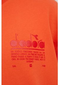 Diadora bluza bawełniana męska kolor pomarańczowy z nadrukiem. Kolor: pomarańczowy. Materiał: bawełna. Wzór: nadruk