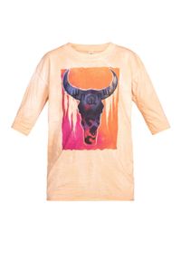 ROBERT KUPISZ - Pomarańczowy t-shirt Kids Crazy Bull. Kolor: pomarańczowy. Materiał: bawełna. Wzór: kolorowy, nadruk #2