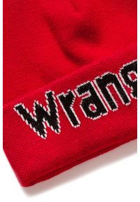 Wrangler - MĘSKA CZAPKA ZIMOWA WRANGLER KABEL BEANIE SALSA RED W0M39UHWN. Wzór: nadruk. Sezon: zima #4