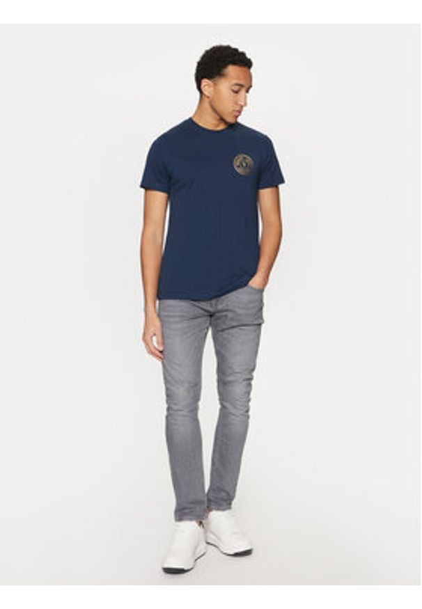 Versace Jeans Couture T-Shirt 78GAHT00 Niebieski Regular Fit. Kolor: niebieski. Materiał: bawełna