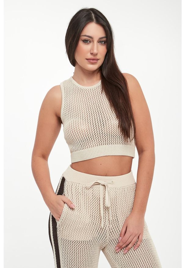 Pinko - Top damski ażurowy Morus PINKO. Wzór: ażurowy