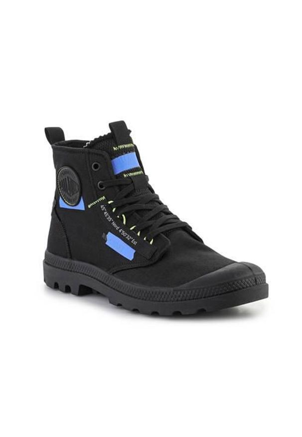 Buty do chodzenia unisex Palladium Pampa HI Recraft. Wysokość cholewki: za kostkę. Zapięcie: sznurówki. Kolor: czarny. Materiał: materiał, syntetyk, tkanina. Szerokość cholewki: normalna. Sport: turystyka piesza