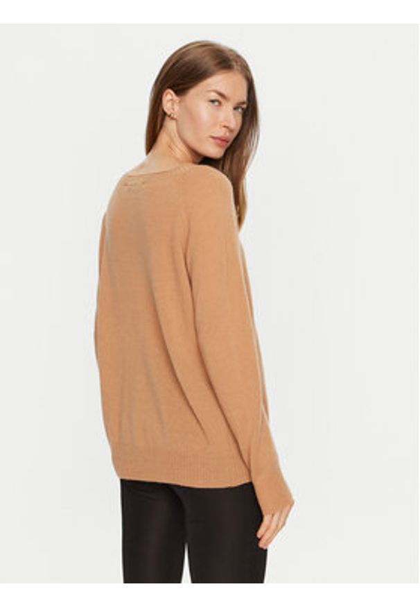 ViCOLO Sweter 22044S Brązowy Regular Fit. Kolor: brązowy. Materiał: wełna, kaszmir