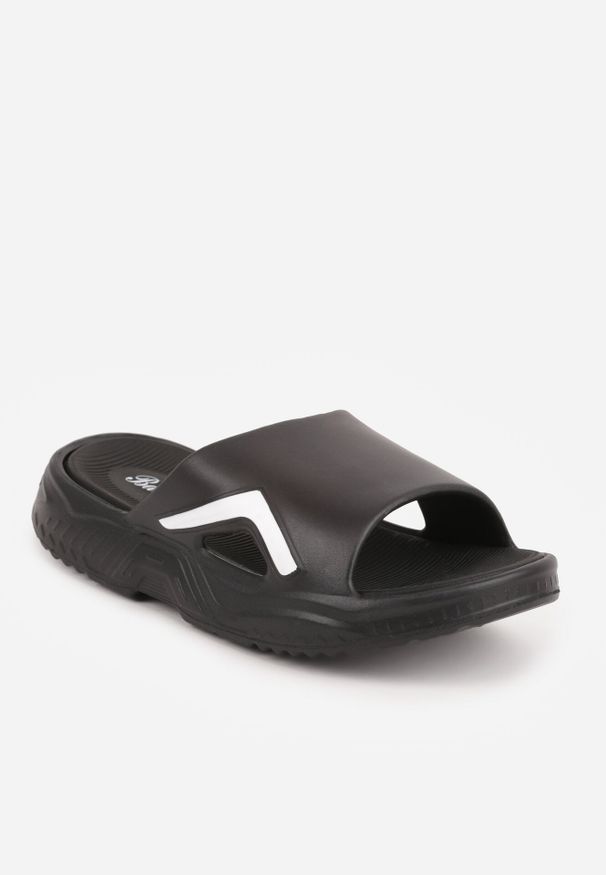Born2be - Czarne Minimalistyczne Klapki Basenowe na Piankowej Podeszwie Paphie. Okazja: na plażę, na co dzień, do domu. Kolor: czarny. Materiał: dresówka. Sezon: lato. Styl: wakacyjny, casual
