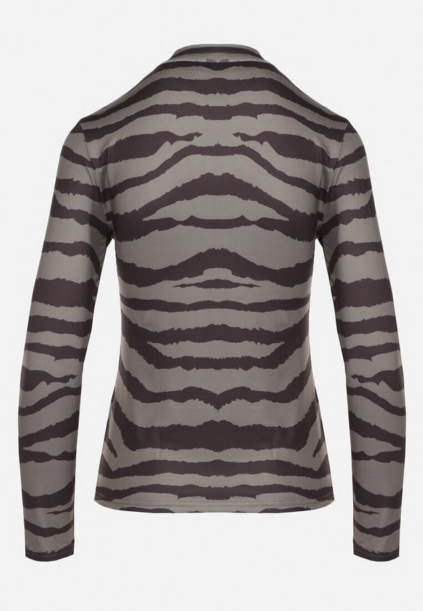 Born2be - Ciemnozielona Bluzka Vices w Prążki Mlavie. Kolor: zielony. Wzór: prążki. Styl: klasyczny