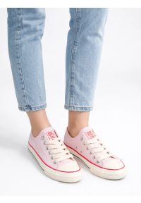 Big-Star - Trampki damskie niskie różowe RR274640 600. Okazja: na co dzień. Zapięcie: sznurówki. Kolor: różowy. Materiał: guma, materiał. Styl: casual, elegancki, sportowy, klasyczny #7