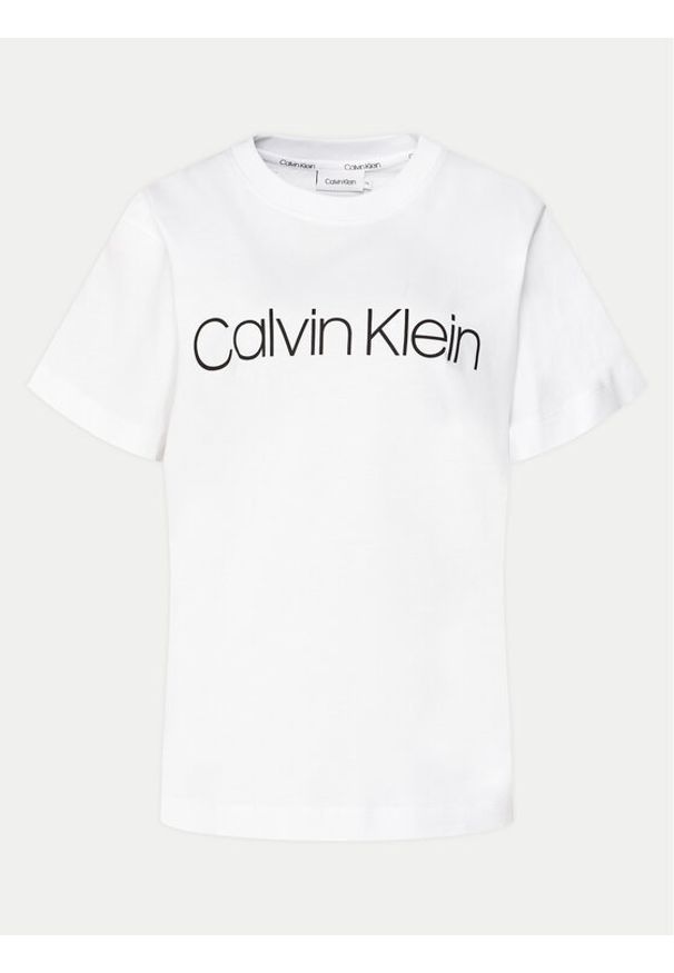 Calvin Klein Curve T-Shirt Inclusive K20K203633 Biały Regular Fit. Kolor: biały. Materiał: bawełna