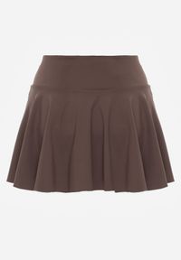Renee - Brązowe Elastyczne Spódnico-Spodenki Tenisowe High Waist Eidice. Okazja: na co dzień. Stan: podwyższony. Kolor: brązowy. Styl: elegancki, street, sportowy, casual #6