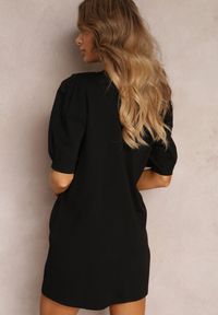 Renee - Czarna Pudełkowa Sukienka Mini z Saszetką Dalana. Okazja: na co dzień. Kolor: czarny. Materiał: jeans, materiał, wiskoza. Długość rękawa: krótki rękaw. Sezon: lato, wiosna. Styl: elegancki, casual. Długość: mini