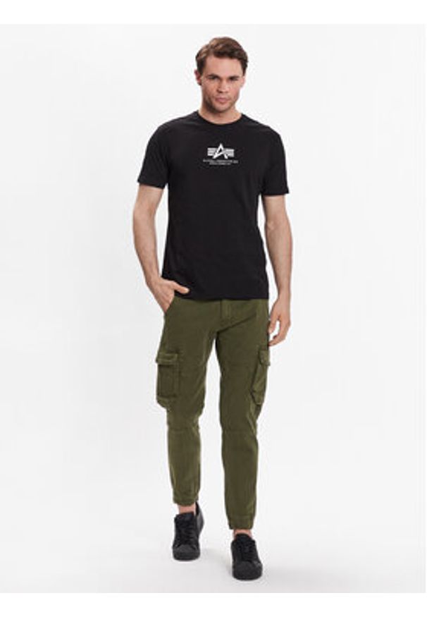 Alpha Industries T-Shirt Basic 118533 Czarny Regular Fit. Kolor: czarny. Materiał: bawełna
