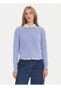 Tommy Jeans Sweter Cable Essential DW0DW22165 Niebieski Regular Fit. Kolor: niebieski. Materiał: bawełna