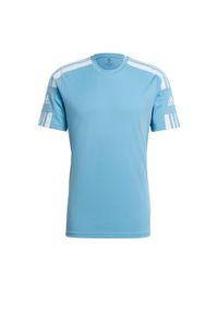 Adidas - Koszulka męska adidas Squadra 21 Jersey Short Sleeve. Kolor: wielokolorowy, biały, niebieski. Materiał: jersey