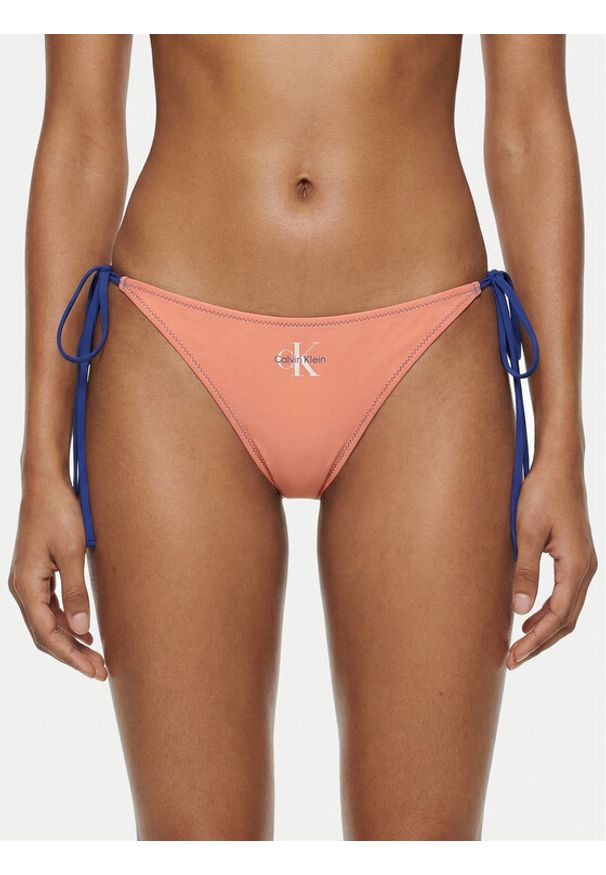 Calvin Klein Swimwear Dół od bikini LV00Q61215 Różowy. Kolor: różowy. Materiał: syntetyk