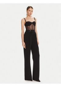 Elisabetta Franchi Kombinezon TU-057-56E2 Czarny Regular Fit. Kolor: czarny. Materiał: syntetyk