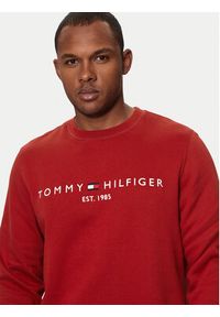 TOMMY HILFIGER - Tommy Hilfiger Bluza Logo MW0MW11596 Czerwony Regular Fit. Kolor: czerwony. Materiał: bawełna