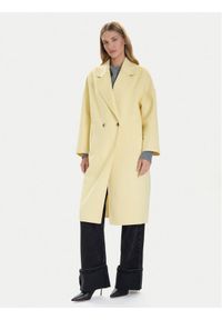 ViCOLO Płaszcz wełniany TF0003 Żółty Regular Fit. Kolor: żółty. Materiał: syntetyk