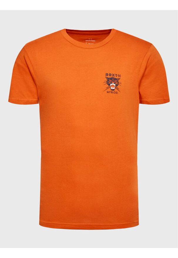 Brixton T-Shirt Sparks 16861 Pomarańczowy Regular Fit. Kolor: pomarańczowy. Materiał: bawełna