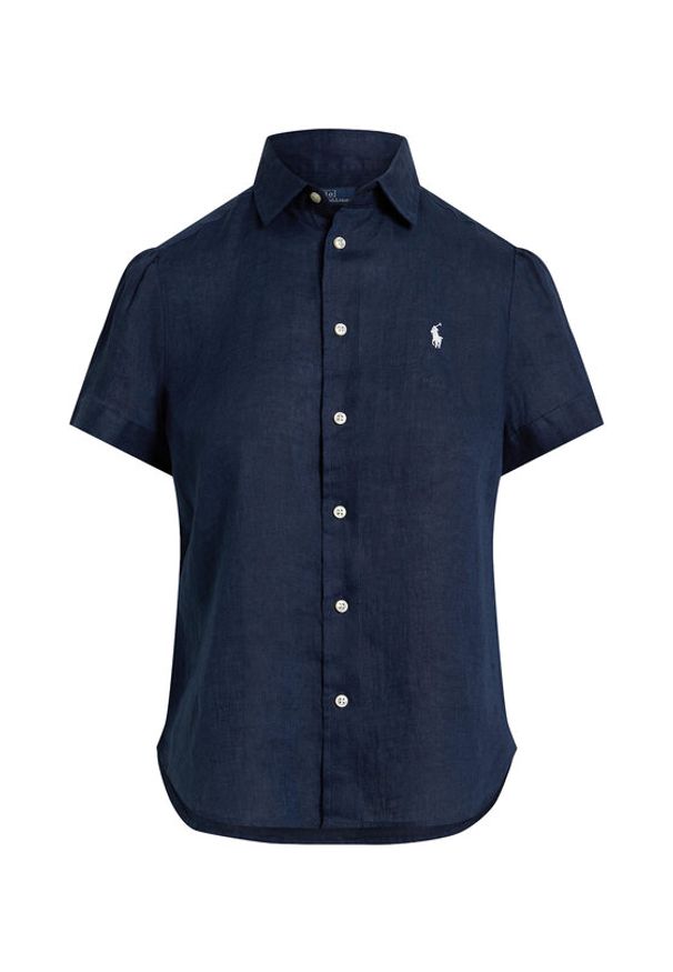 Polo Ralph Lauren Koszula 211973366506 Granatowy Regular Fit. Typ kołnierza: polo. Kolor: niebieski. Materiał: len