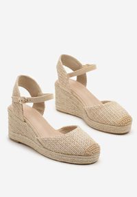 Born2be - Ciemnobeżowe Sandały w Stylu Espadryli na Plecionym Koturnie Reflara. Okazja: na co dzień. Kolor: beżowy. Obcas: na koturnie. Styl: klasyczny, casual, boho, elegancki #4