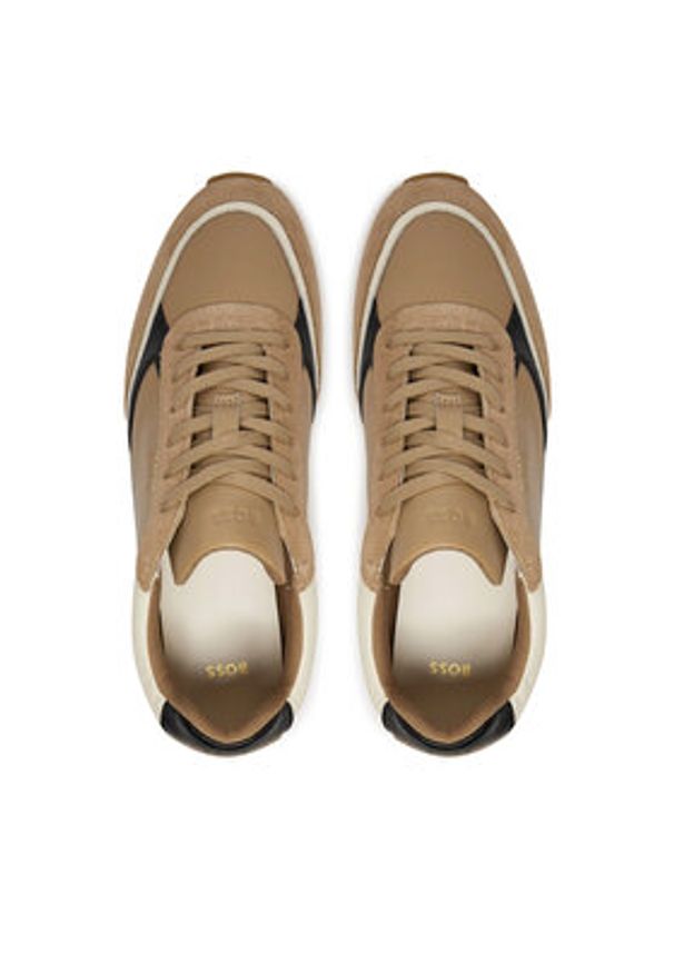 BOSS - Boss Sneakersy Kai Runn Flsd 50529702 10232547 Brązowy. Kolor: brązowy. Materiał: skóra