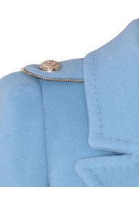 CATERINA - Błękitny płaszcz dwurzędowy. Kolor: niebieski. Styl: klasyczny #3