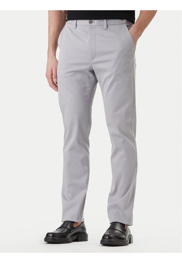 Calvin Klein Chinosy LV040EM633 Szary Slim Fit. Kolor: szary. Materiał: bawełna